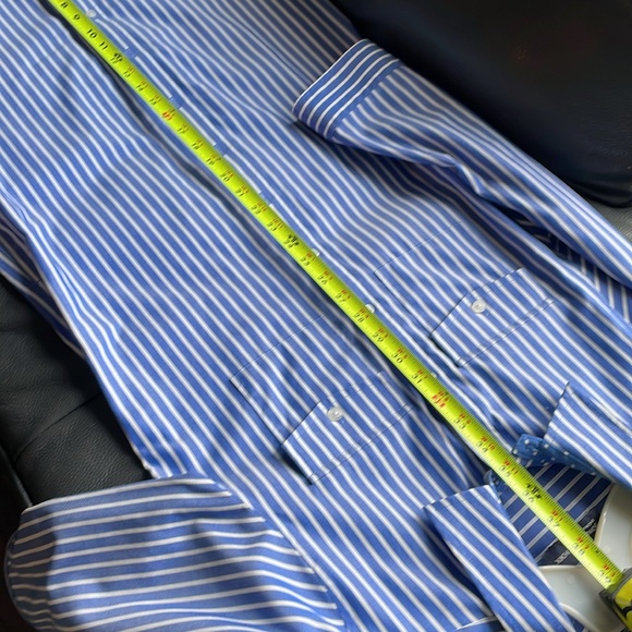 Jones New York Dress Women Size S Blue White Striped Button Front Shirt Dress - Picture 10 of 12